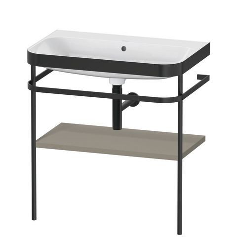Duravit Happy D.2 Plus c-bonded Set mit Metallkonsole Stein Grau Seidenmatt 775x490x850 mm - HP4737N