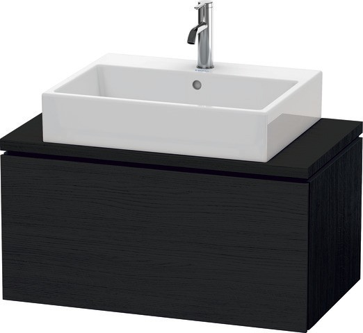 Duravit L-Cube Konsolenwaschtischunterbau wandhängend Eiche Schwarz Matt 820x477x400 mm - LC58020161