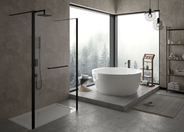 Hoesch Badewanne iSensi Rund 1500 Monolith mit Überlaufschlitz in Chrom, 3882.010