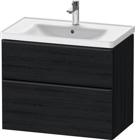 Duravit D-Neo Waschtischunterbau wandhängend Eiche Schwarz Matt 784x452x625 mm - DE43550BD160000