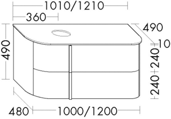 Burgbad Waschtischunterschrank Lavo 2.0 490x1010x495 Eiche Dekor Silber, SFZY101LF6029