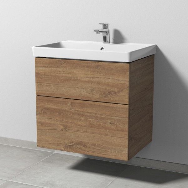 Sanipa 3way Waschtischunterbau zu Villeroy & Boch Avento Waschtisch mit 2 Auszügen, Eiche-Kansas