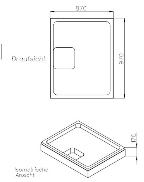 Neuesbad Wannenträger für Bette extraflach 100x90x6,5