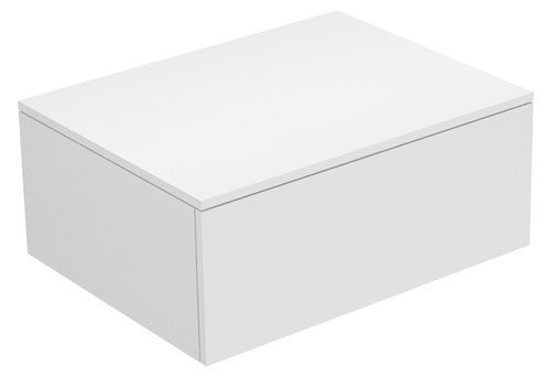 Keuco Sideboard Edition 400 31741, 1 Auszug, weiß/Glas weiß klar, 31741300000
