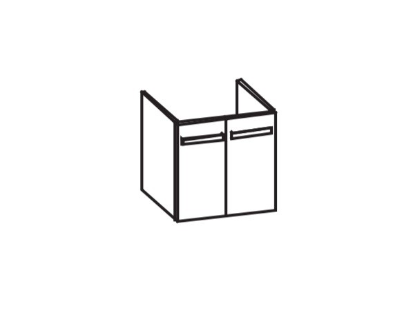 Artiqua 412 Waschtischunterschrank für Connect Cube Air E0299, Weiß Glanz, 412-WU2T-I69-7050-68