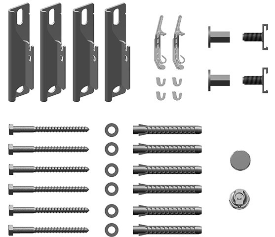 Kermi Wandkonsolen-Set kurz Verteo für Typ 20 - 22, WA 30mm, weiß, ZB02680001