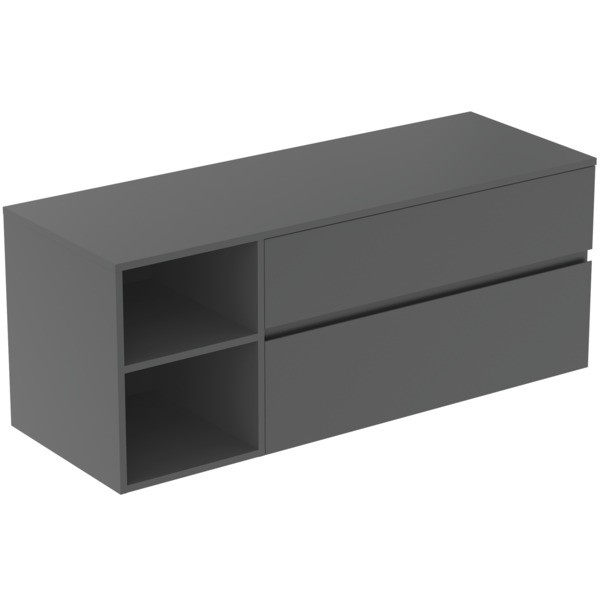 Ideal Standard Waschtischunterschrank Finesse o.Ausschnitt 1402x505x558mm 2 Auszüge Anthrazit matt,