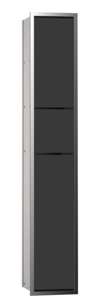 emco Gäste-WC-Modul asis 150 Unterputz, 964 mm, chrom / schwarz, Doppelfach mit Boden, mit Papierhal