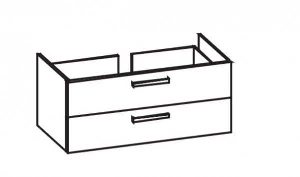 Artiqua 411 Waschtischunterschrank für Vero 045412 mit 1 Armaturbohrung Weiß Hochglanz Select, 411-W