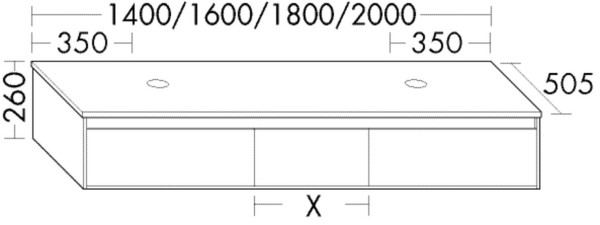 Burgbad Waschtischunterschrank rc40 Sand Ultramatt/Eiche Dark Chocolate, SGBQ140F5757A0344