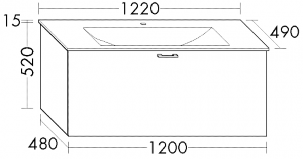 Burgbad Glas Waschtisch-Set Sys30 PG1 Aqua Weiß Matt/Weiß, SFGR122F1719A0070