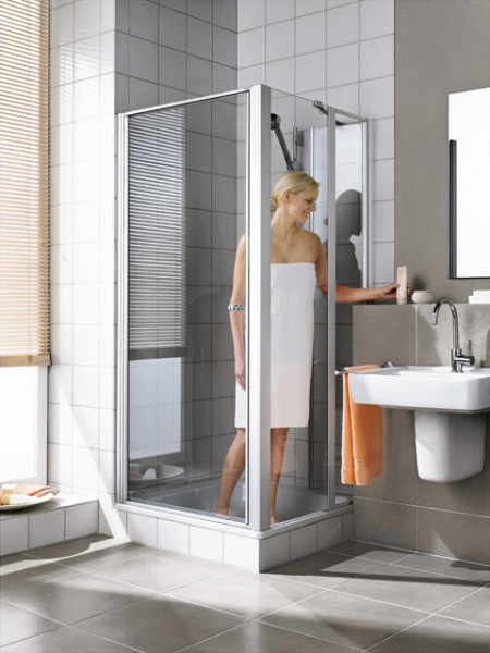 Kermi Seitenwand Ibiza 2000 TGD 0900x2000, silber mattglanz, ESG klar, I2TGD090201AK