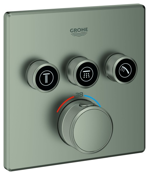 GROHE Thermostat Grohtherm SmartControl 29126 eckig 3 ASV satin steel, 29126MS0