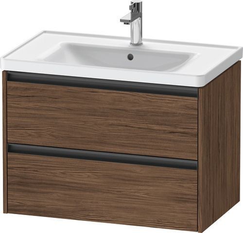 Duravit Ketho.2 Waschtischunterbau wandhängend Nussbaum dunkel Matt 784x455x549 mm - K25283021210000