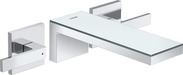 Hansgrohe 3-Loch Waschtischm. Axor MyEdition F-Set Wandmontage chrom/Spiegelglas, 47080000