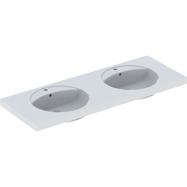 Geberit Preciosa Doppelwaschtisch, B: 1300, T: 550 mm, 133200600, weiss mit Keratect