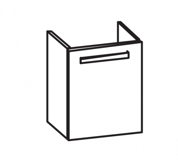Artiqua 413 Waschtischunterschrank für Acanto 500635 Becken links, Quarzgrau Matt Select, 413-WUT-K1