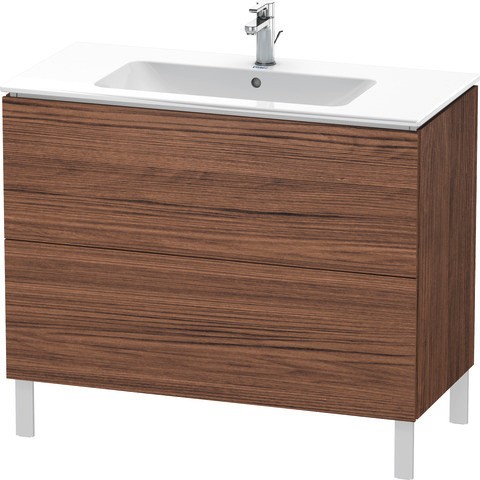 Duravit L-Cube Waschtischunterbau bodenstehend Nussbaum dunkel Matt 1020x481x704 mm - LC662702121