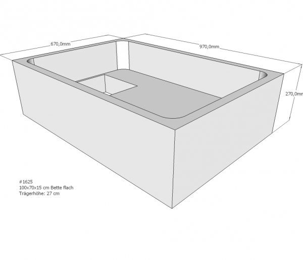 Neuesbad Wannenträger für Bette flach 100x70x15