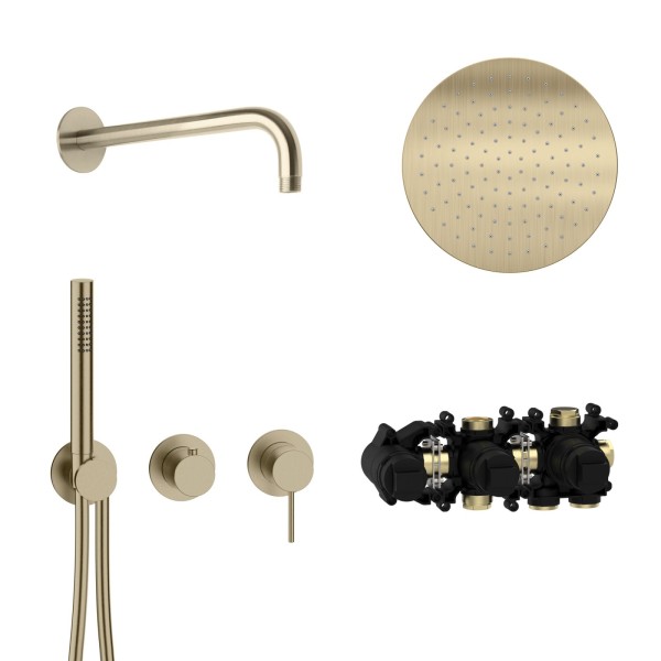 Herzbach MODUL7 Hebelmischer-Set H-RB250 Wandarm Regenbrause Ø25,0cm , 70.702712.1.41