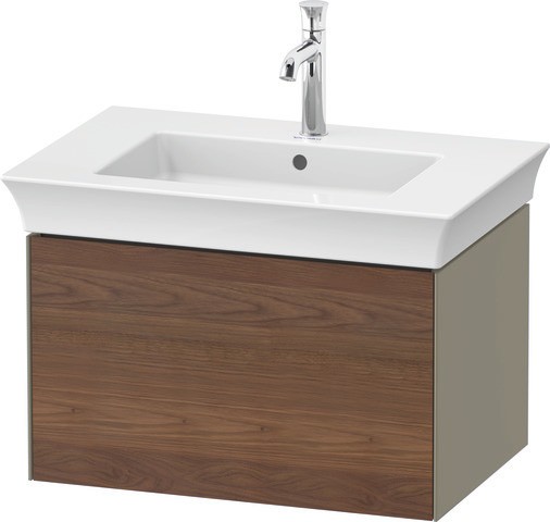 Duravit White Tulip Waschtischunterbau wandhängend Amerikanischer Nussbaum & Stein Grau Hochglanz &