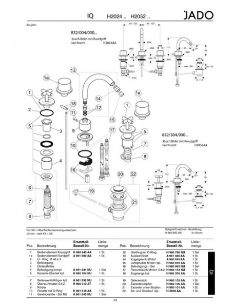 Ideal Standard JADO Luftsprudler kpl., H960918AA, H960918AA Chrom