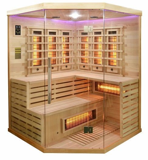 Neuesbad Infrarotkabine 150 x 150 x 200 cm, Hemlock, 3-4 Personen