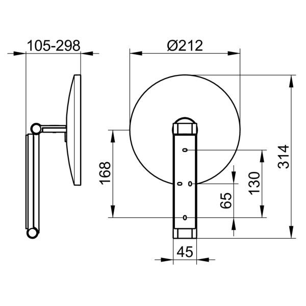 KEUCO iLook_move Wandkosmetikspiegel mit Vergrößerungsfaktor x5, D:21,2cm, 17612010000