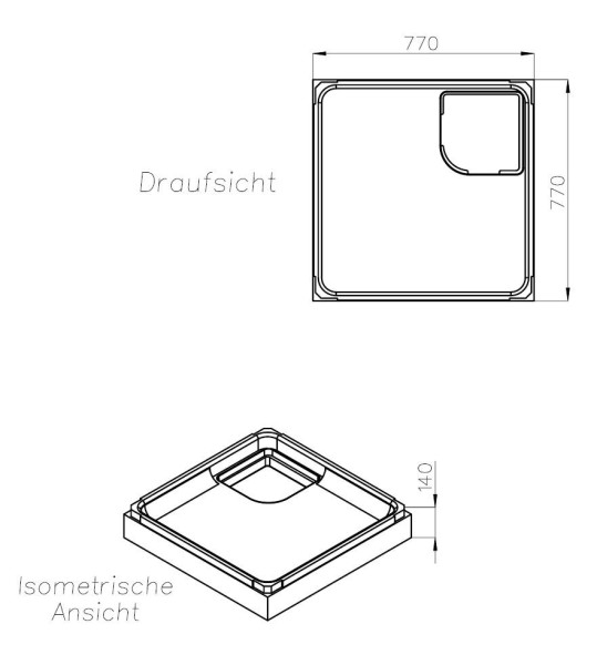 Neuesbad Wannenträger für Kaldewei Superplan NEU 80x80x2,5