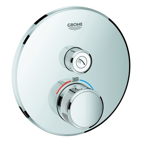 Grohe Thermostat Grohtherm SmartControl 29118 rund FMS ein Absperrventil chrom, 29118000