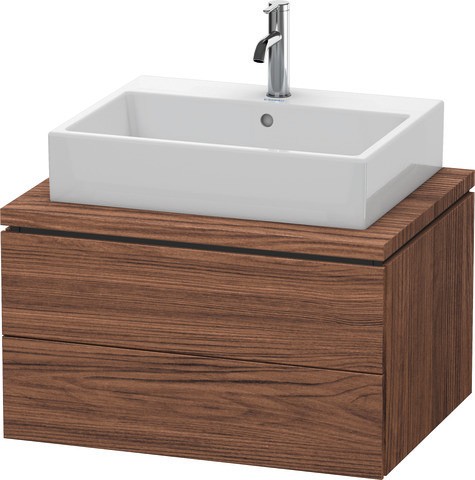 Duravit L-Cube Konsolenwaschtischunterbau wandhängend Nussbaum dunkel Matt 720x547x400 mm - LC581602