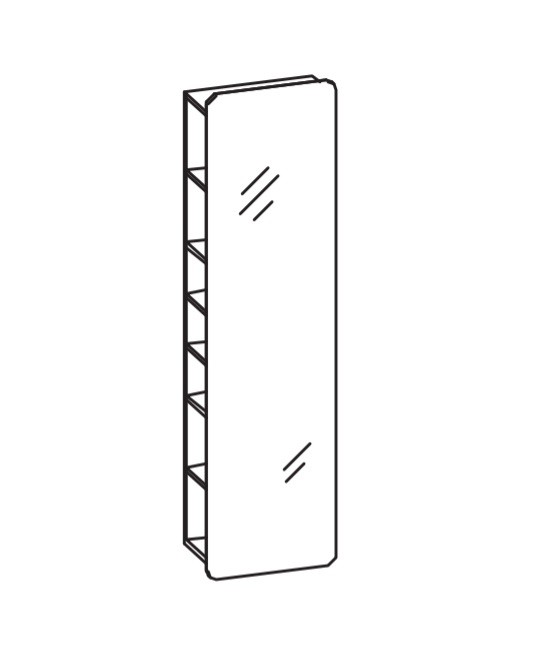 Artiqua 400 Spiegelregal, Eiche Weiß quer NB, 400-HSR-1-45-440 400-HSR-1-45-440