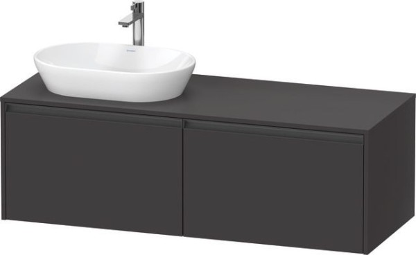 Duravit Ketho.2 Konsolenwaschtischunterbau wandhängend Graphit Supermatt 1400x550x459 mm - K24888L80