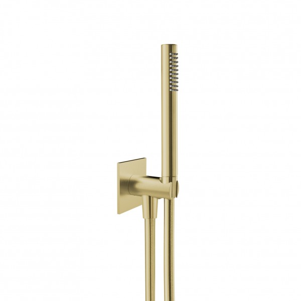 Herzbach spa ix pvd Wannen-Set eckig Brauseanschlussbogen 70 stab bs 160 brass, Brass Steel, 21.9145