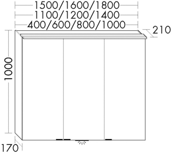 Burgbad Spiegelschrank rc40 Melamin 1000x400x170 Melamin Grau Metallic, SPTL040LF4701