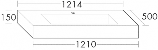 Burgbad Mineralguss Waschtisch alpinweiss 150x1214x500 Alpinweiss, MWDU121C0001