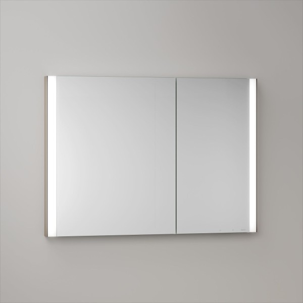 KEUCO Royal Atlas LED Spiegelschrank 100 x 71 x 11,5 cm mit 2 Türen, asymmetrisch, Spiegelheizung, U