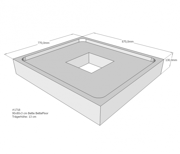 Neuesbad Wannenträger für Bette Floor 900x800
