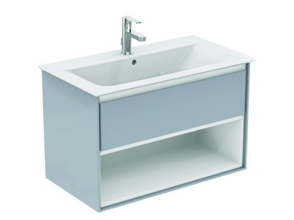Ideal Standard Ersatzteil Schubladenfront CONNECT AIR, f. WTU 800mm, Braun matt u. Weiß matt, EF672V