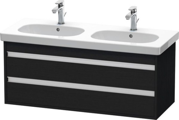 Duravit Ketho Waschtischunterbau wandhängend Eiche Schwarz Matt 1150x455x480 mm - KT664901616