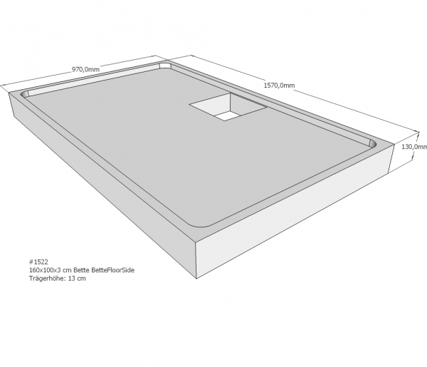 Neuesbad Wannenträger für Bette Floor Side 1600x1000