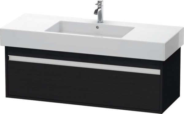 Duravit Ketho Waschtischunterbau wandhängend Eiche Schwarz Matt 1200x455x410 mm - KT669201616