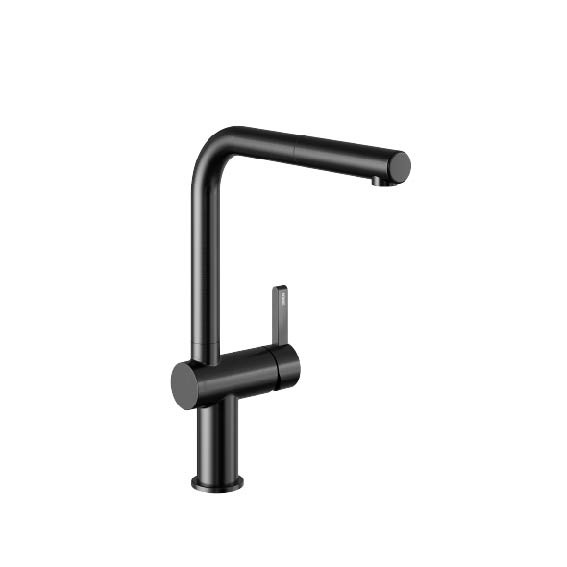 KWC Hebelmischer BEVO E Auszugauslauf, A225, L-Auslauf, industrial black,125351