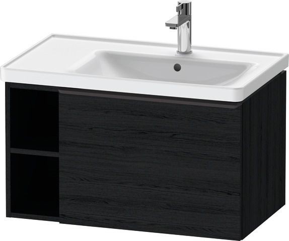 Duravit D-Neo Waschtischunterbau wandhängend Eiche Schwarz Matt 784x452x440 mm - DE42570BD160000