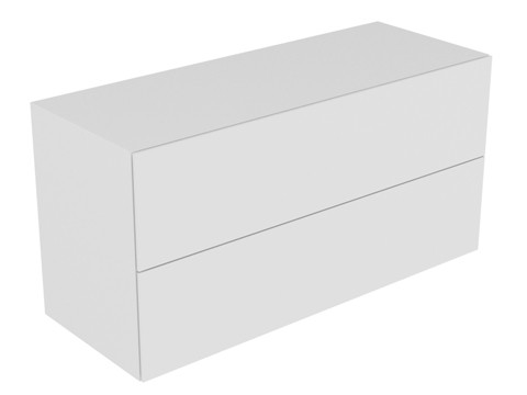 Keuco Sideboard Edition 11 31327, Bel., 2 Frt.Auszüge, weiß/Glas weiß, 31327300100