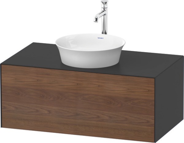 Duravit White Tulip Konsolenwaschtischunterbau wandhängend Amerikanischer Nussbaum & Graphit Matt &