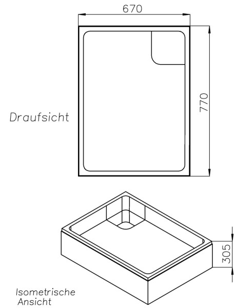 Neuesbad Wannenträger für Bette flach 80x70x15