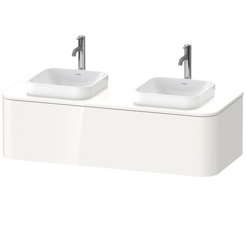 Duravit Happy D.2 Plus Konsolenwaschtischunterbau wandhängend Weiß Hochglanz 1300x550x354 mm - HP494