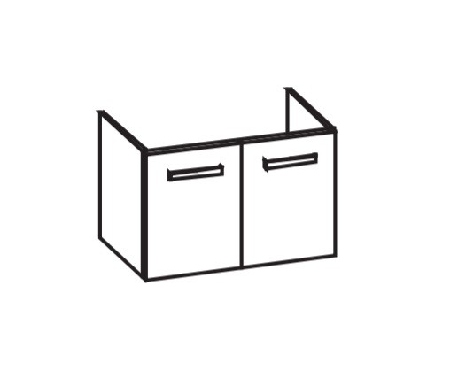 Artiqua 411 Waschtischunterschrank für Vero 045480 Castello Eiche quer NB, 411-WU2T-D19-7136-426