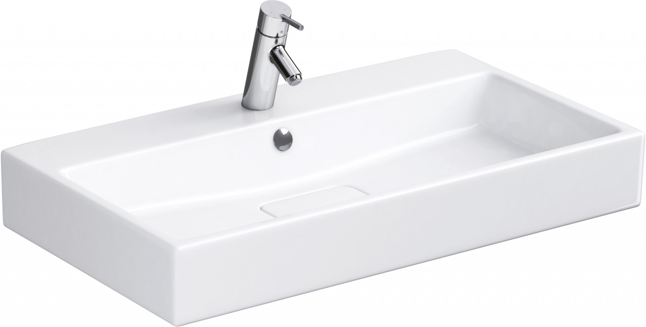 Neuesbad Serie 200 Keramik Waschtisch, B:810, T:465, H:155mm, weiss mit Beschichtung 1OK581004BOX